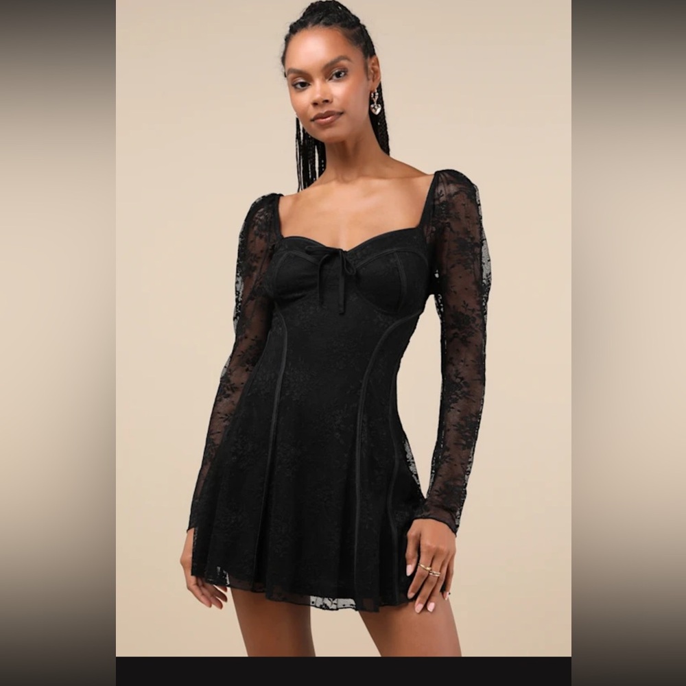 Mini black dress from LULUS. NWT. XL